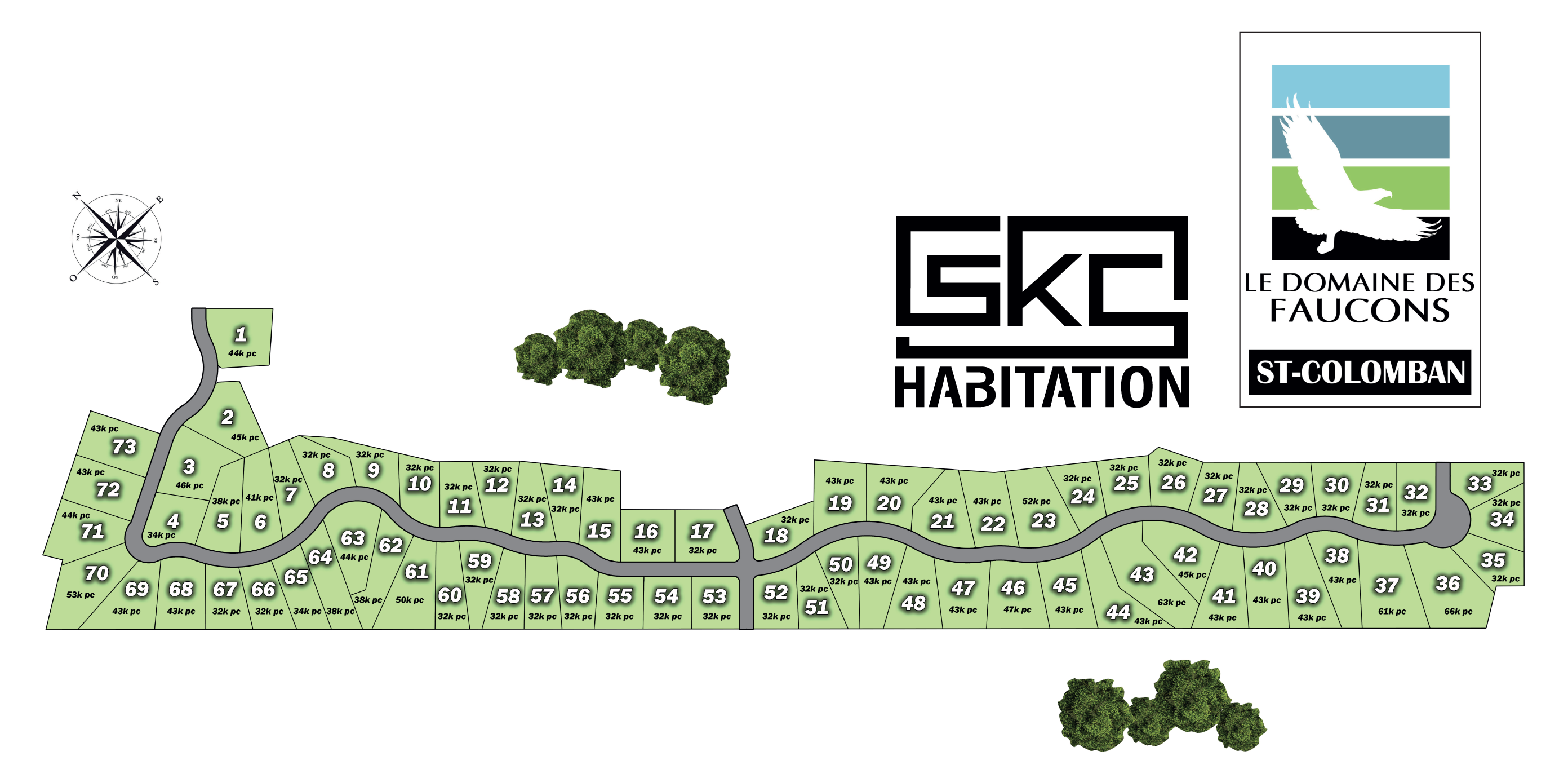 Terrains Domaine des Faucons St-Colomban